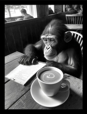 Obraz na zeď - Ada Ingram - Hipster Chimp, 34.3 x 44.5 cm