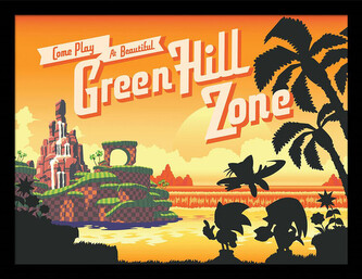 Obraz na zeď - Sonic the Hedgehog - Green Hell Sunset, 44.5 x 34.3 cm