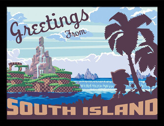 Obraz na zeď - Sonic the Hedgehog - Greetings from South Isladn, 44.5 x 34.3 cm