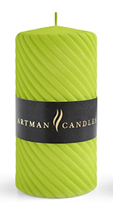 Świeca CAROLINE MAT walec mały 7x10cmparafinowa jasno zielona