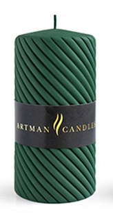 Świeca CAROLINE MAT walec mały 7X10cmparafinowa zielona