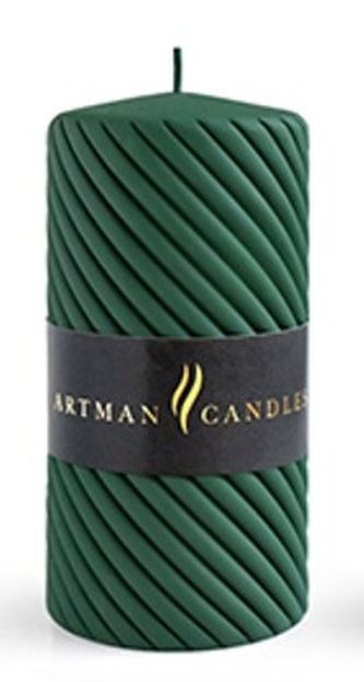 Świeca CAROLINE MAT walec mały 7X10cmparafinowa zielona
