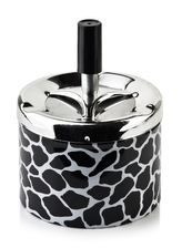 ASHLEY Popielniczka 9,3xh12cm cętki czarno-białe