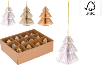 ZAWIESZKA CHOINKA PAPIEROWA 8CM