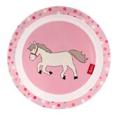 Melamin baby talířek HOPPE DOT kůň se silikonem (21,5cm) sigikid