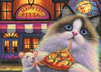 RAVENSBURGER Puzzle Pizza pro kočku - rozmanitost chutí 35 dílků