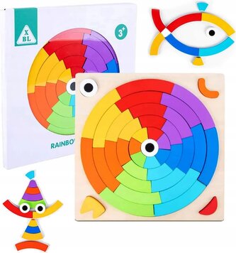 NORIMPEX Dřevěné puzzle - Duhové kolo