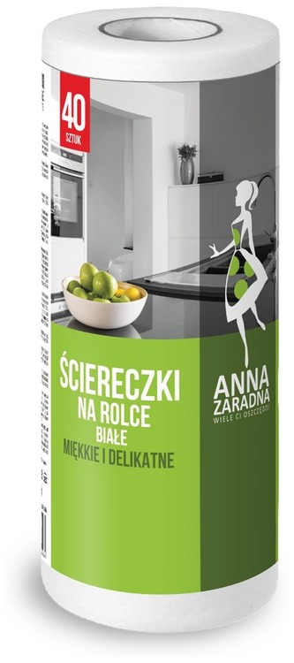 Ściereczki na rolce białe 40 szt. Anna Zaradna, Stella