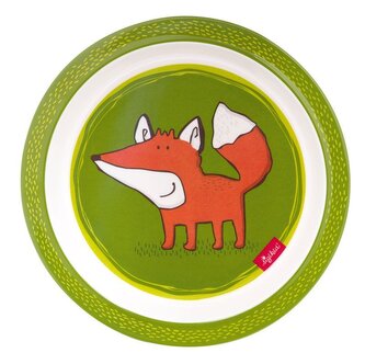 Melamin baby talířek FOREST FOX liška se silikonem (21,5cm) sigikid