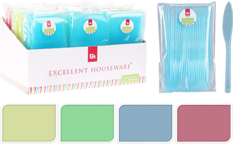 KOMPLET 25 NOŻY PLASTIKOWYCH WIELORAZOWYCH 17,5CM