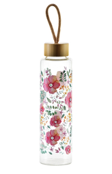 HOLLIE PINK Butelka 600ml 6,4x4,4xh24cmróżowe kwiaty