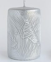 Świeca TIVANO walec duży 7x17,5cmparafinowa srebrna