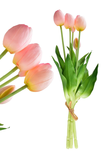 VIRIDIS Kwiat sztuczny Bukiet 5 tulipanów różowe 40cm