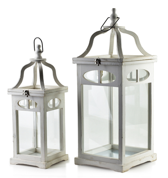 LOKKE Komplet 2 latarni 25x25x64/18x18x49cm