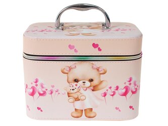 Kufr vel. L se zrcátkem, zapínání na zip; 23x18x15cm, Box