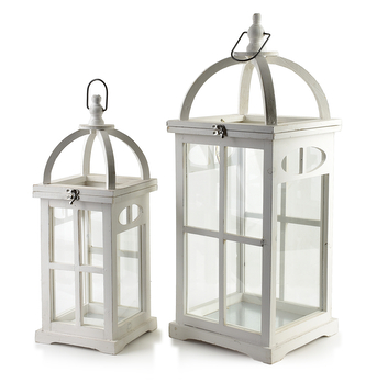 LOKKE Komplet 2 latarni 25x25x64/18x18x48cm