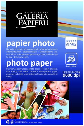 Papier foto 10 x 15 cm błyszczący 180 g/m2, 50 ark./op., Galeria Papieru