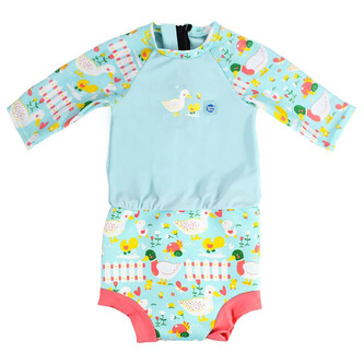 Splash About Plavky Happy Nappy kostýmek 3/4 rukáv Sunsuit Malé kačenky  Vel. XL (12-24 měs.) Splash About Plavky Happy Nappy kostýmek 3/4 rukáv Sunsuit Malé kačenky  Vel. XL (12-24 měs.)