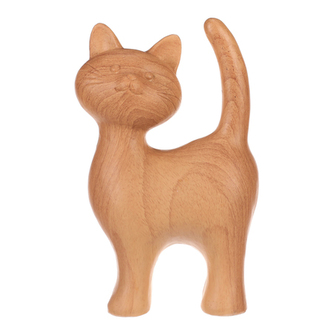 Kočka - polyresinová figurka, imitace dřeva