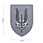 Gumová nášivka 101 Inc znak SAS Who Dares Wins - šedá