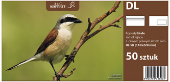 Koperty DL białe SK okienko prawe op. 50 szt., A&G;