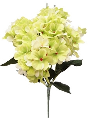 Umělá hortenzie 49 cm bílo-zelená