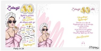 Karnet B6 + Koperta Urodzinowy dla kobiety 40 lat Party 024, Stamp