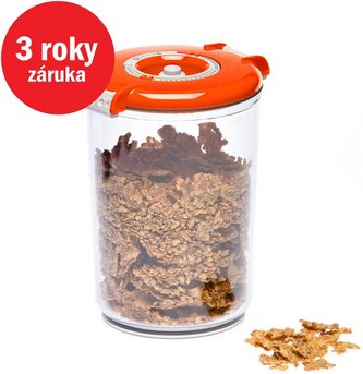 STATUS Tritan vakuová kulatá dóza 1,5l 177725, oranžová