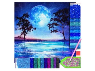 Diamantová mozaiková výšivka – Měsíc