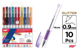 Długopis brokatowy 0.9mm 10 kolorów Długopis brokatowy 0.9mm 10 kolorów