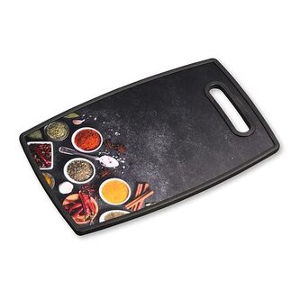 Prkénko na krájení a servírování, 37 x 23 x 1,2 cm, motiv bylinky a koření  KESPER 30816