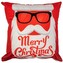 Vánoční 3D povlak na polštář Merry Christmas Santa 45x45 cm bílý/červený