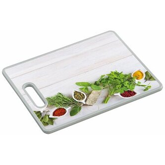 Prkénko na krájení a servírování, 38 x 30 x 1,2 cm, motiv zdravá kuchyně KESPER 30831