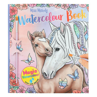 Omalovánka | Miss Melody Watercolour Book, Se štětcem, barvy se objeví po kontaktu s vodou