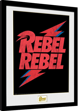 Obraz na zeď - David Bowie - Rebel Rebel Logo, 30.5 × 40.6 cm