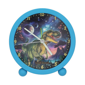 Stolní budík Dino World, Modrý, s nočním světlem