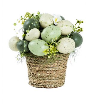 Velikonoční dekorace | EASTER JOY | s vajíčky v květináči | 18x18x18 cm | 725609