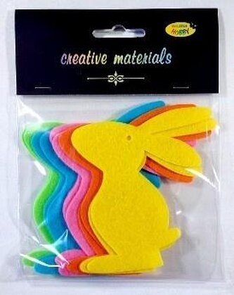 Zajaczki z filcu 10cm 10 szt mix