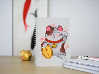 Zeszyt w kropki - japoński. Maneki neko