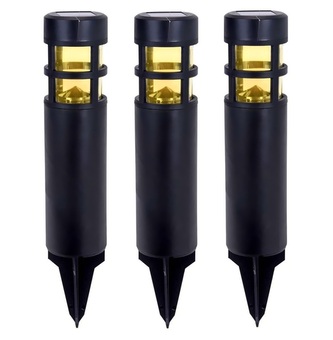 PROGARDEN Zahradní solární lampa se zápichem sada 3 ks černá KO-DX9300830