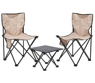 PROGARDEN Kempingový nábytek skládací stůl + 2 židle KO-X51000030