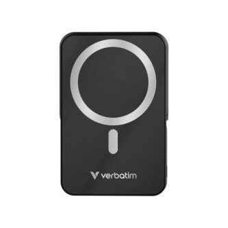Verbatim, power banka s bezdrátovým nabíjením, 5V, nabíjení telefonu, 32264, 10 000mAh, magnetické připevnění, černá