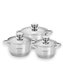 Nerezová sada hrnců s poklicemi – 6 ks 2 l, 3 l,4 l