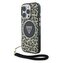 Guess IML Leopard Triangle Logo Strap MagSafe Zadní Kryt pro iPhone 16 Pro Brown