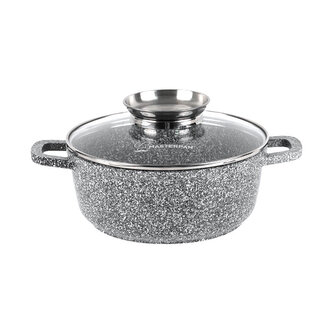 Hliníkový hrnec s nepřilnavým mramorovým povrchem – 6,5l