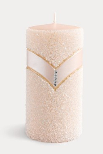 Świeca DIAMOND Walec duży parafinowa 7xh17,5cm piaskowa