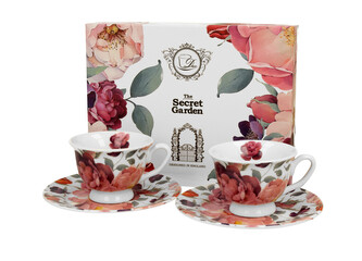 2 filiżanki espresso royal ze spodkami SPRING ROSES WHITE