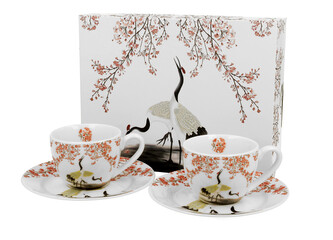 2 filiżanki espresso ze spodkami SAKURA I ŻURAWIE