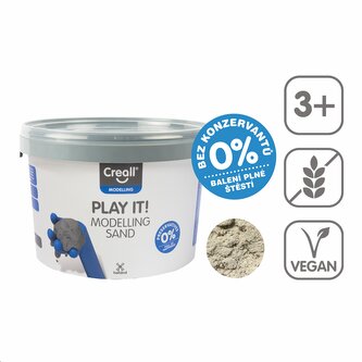 Creall modelovací písek Play it!, 2500 g, box, přírodní