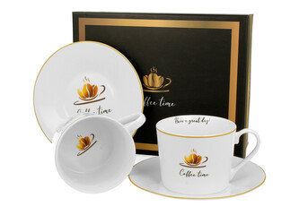 2 filiżanki elegant ze spodkami COFFEE TIME 1